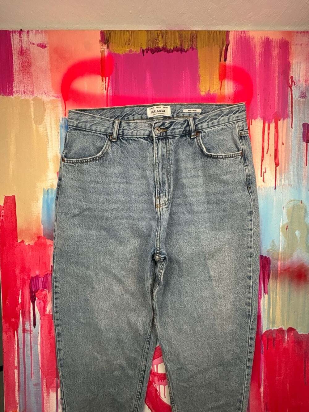 Pull&Bear Wide-Leg BaggyLight Wash Jeans Size 36 - Picture 3 of 10